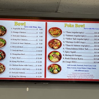 Nora Asian Fresh - Bowl menu - Asian Fusion Near Me - Richardson, Texas