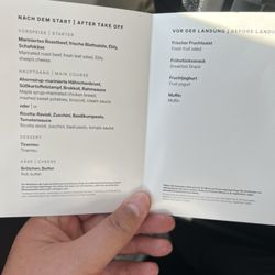 Condor - Menu for Premium Economy