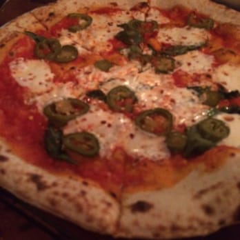 Roberta's - The margherita with jalapeño topping! - Pizza Near Me - Brooklyn, New York Roberta's - The margherita with jalapeño topping! - Pizza Near Me - Brooklyn, New York