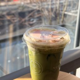 cherry vanilla matcha latte
