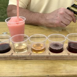 Buckingham Valley Vineyards & Winery - Flight: Diego Red, Riesling, White Sangria, Concord and Blackberry. Slushie: Strawberry Piña Colada