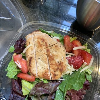Wendy's - One salad with a meager yet acceptable piece of chicken the other looks like some has been picking the bits out of it. - Fast Food Near Me - Hartville, Ohio Wendy's - One salad with a meager yet acceptable piece of chicken the other looks like some has been picking the bits out of it. - Fast Food Near Me - Hartville, Ohio