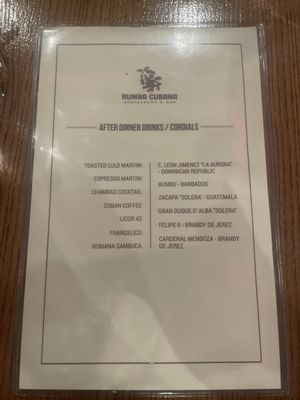 Menu photo 5 Rumba Cubana Jersey City, NJ