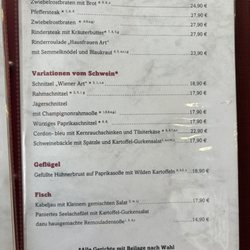 Gaststätte Falken - Menu
