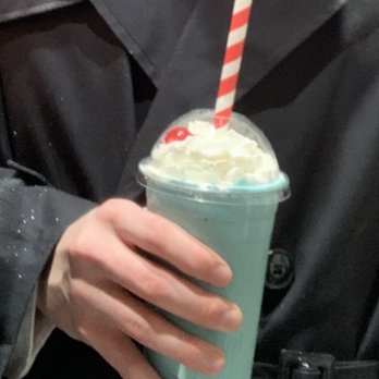 Annapolis Ice Cream - Cookie Monster Cookie Dough Milkshake-- with a cherry on top! - Ice Cream & Frozen Yogurt Near Me - Annapolis, Maryland
