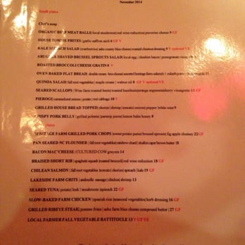 Farm Table - New menu. 11/6/14 - New American Near Me - Wake Forest, North Carolina