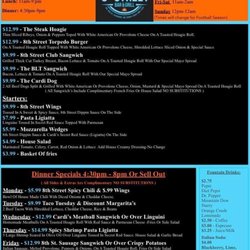 Cardi's 8th St Bar and Grill - Menu