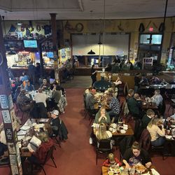 Harry J's Steakhouse - View from upstairs looking down full house Saturday night seating