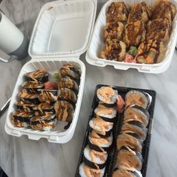 Softshell crab roll spicy tuna roll spicy tempura roll Softshell crab roll spicy tuna roll spicy tempura roll