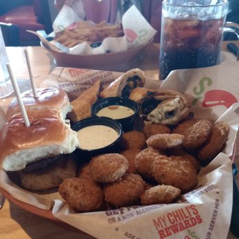 Chili's - Triple Dipper with Southwestern Egg Rolls, Big Mouth Bites, Fried Pickles - Tex-Mex Near Me - Richmond, Indiana Chili's - Triple Dipper with Southwestern Egg Rolls, Big Mouth Bites, Fried Pickles - Tex-Mex Near Me - Richmond, Indiana