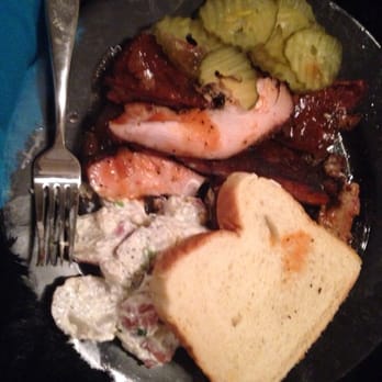 Stiles Switch BBQ & Brew - Whole plate of Heaven! Ribs, turkey, potato salad. - Barbeque Near Me - Austin, Texas