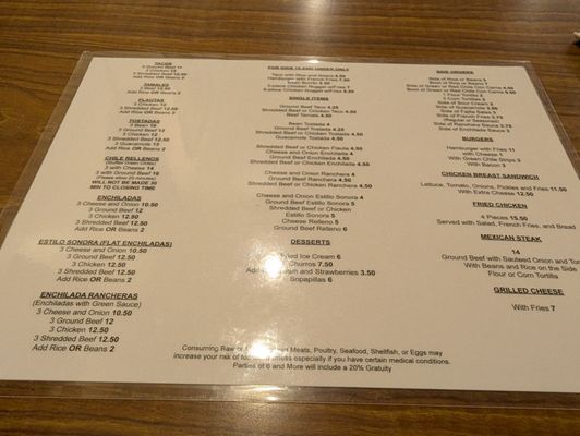 Menu photo 2 Ochoa's Restaurant Casa Grande, AZ Menu photo 2 Ochoa's Restaurant Casa Grande, AZ