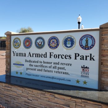 Yuma Armed Forces Park - Bill Lewis of Vero Beach, Florida, paying tribute at the Armed Forces Memorial Park in Yuma, Arizona. - Parks Near Me - Yuma, Arizona