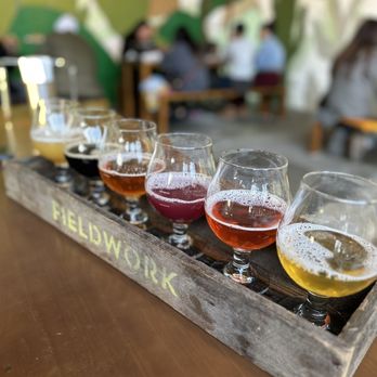 Fieldwork Brewing - Beer Flight - Pizza Near Me - San Leandro, California Fieldwork Brewing - Beer Flight - Pizza Near Me - San Leandro, California
