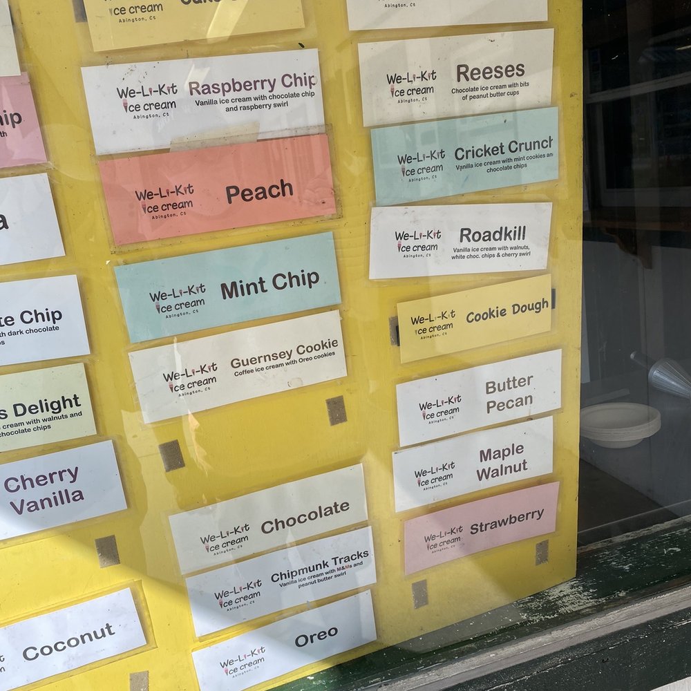 We-Li-Kit Ice Cream - Other flavors - Ice Cream & Frozen Yogurt Near Me - Pomfret Center, Connecticut We-Li-Kit Ice Cream - Other flavors - Ice Cream & Frozen Yogurt Near Me - Pomfret Center, Connecticut