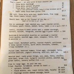 Birchwood Jindabyne - Breakfast menu