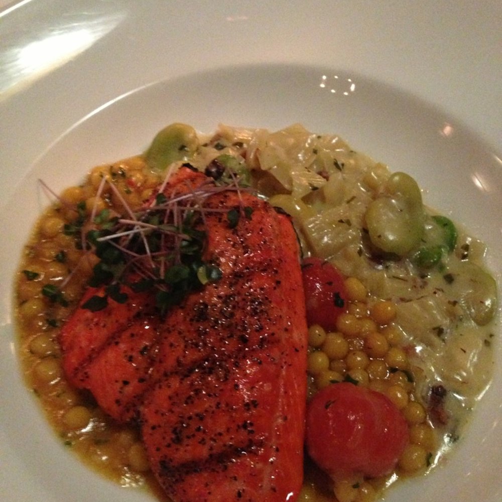 Brix & Mortar - Salmon, Couscous and Flava beans - Wine Bars Near Me - Vancouver, British Columbia Brix & Mortar - Salmon, Couscous and Flava beans - Wine Bars Near Me - Vancouver, British Columbia