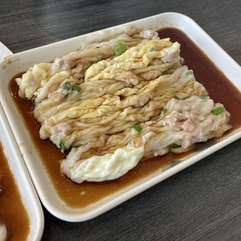 Mr. Champion - Pork rice noodle roll with egg add on, 4.25 plus 1.25 for add on, looks and taste pretty good, noodle is thicker than other restaurants, 4/5 - Cantonese Near Me - Arcadia, California Mr. Champion - Pork rice noodle roll with egg add on, 4.25 plus 1.25 for add on, looks and taste pretty good, noodle is thicker than other restaurants, 4/5 - Cantonese Near Me - Arcadia, California