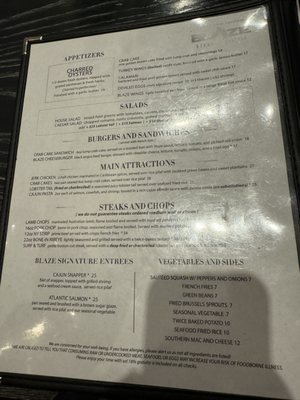 Menu photo 3 Blaze Steak & Seafood Atlanta, GA