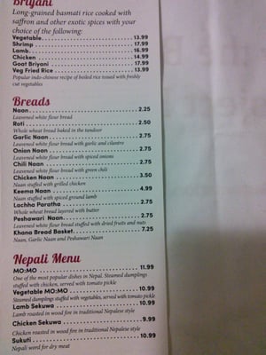Menu photo 5 Khana Indian Bistro Hershey, PA