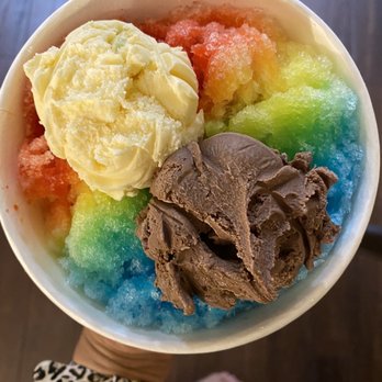 Coffee or Tea? - Rainbow shave ice with a scoop of vanilla and chocolate ice cream  my kiddos favorite! - Coffee & Tea Near Me - Honolulu, Hawaii