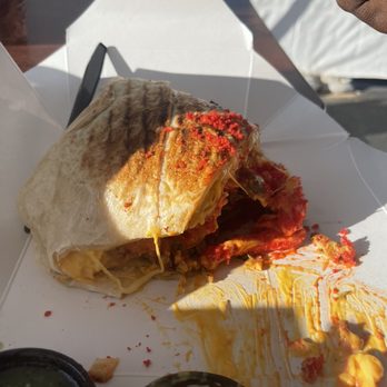 Fatima's Grill - 3 Meat Cheetos Quesaritto (1/2) - Mediterranean Near Me - Downey, California