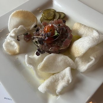 Aura Modern Mediterranean - Tuna Tartare with Shrimp Toast - Mediterranean Near Me - Camp Hill, Pennsylvania Aura Modern Mediterranean - Tuna Tartare with Shrimp Toast - Mediterranean Near Me - Camp Hill, Pennsylvania