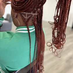 BXJ Braid Salon + Academy - Smedium Knotless Braids w/ Designs