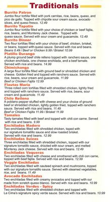 Menu photo 4 La Cima Authentic Mexican Grill and Cantina Van Alstyne, TX