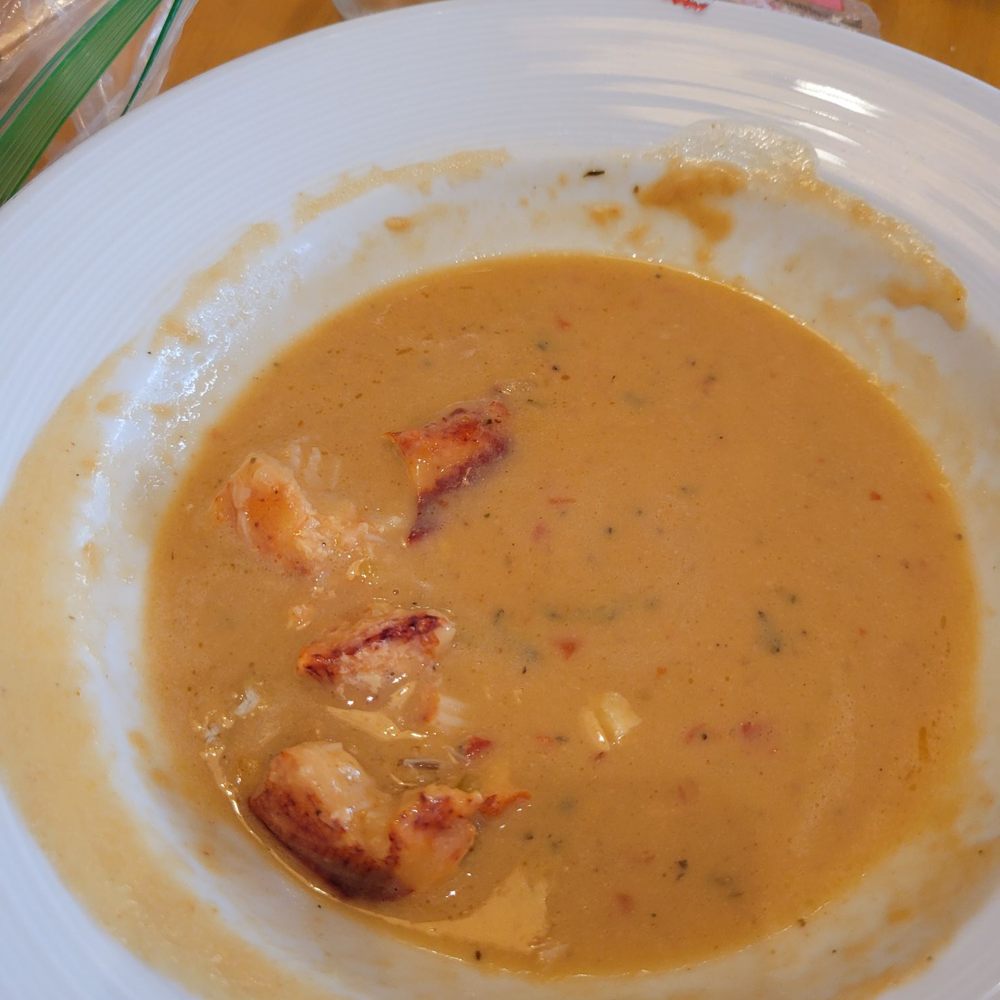 Half of my lobster bisque...forgot to take photo! Half of my lobster bisque...forgot to take photo!