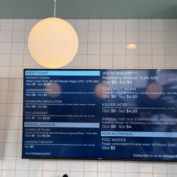 Humble Sea Brewing - 1/14/24 menu - Beer Bar Near Me - Alameda, California Humble Sea Brewing - 1/14/24 menu - Beer Bar Near Me - Alameda, California