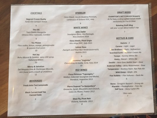 Menu photo 7 Five & Dime Evanston, IL