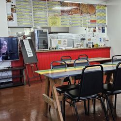 Linda's Cafe - Inside. Ten tables for dining in.