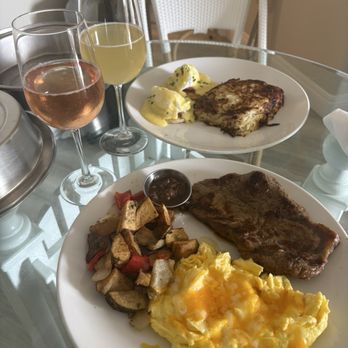 SeaVenture Beach Hotel - Room service brunch. Steak and eggs & ham Benedict pretty good besides the hash browns - Seafood Near Me - Pismo Beach, California SeaVenture Beach Hotel - Room service brunch. Steak and eggs & ham Benedict pretty good besides the hash browns - Seafood Near Me - Pismo Beach, California
