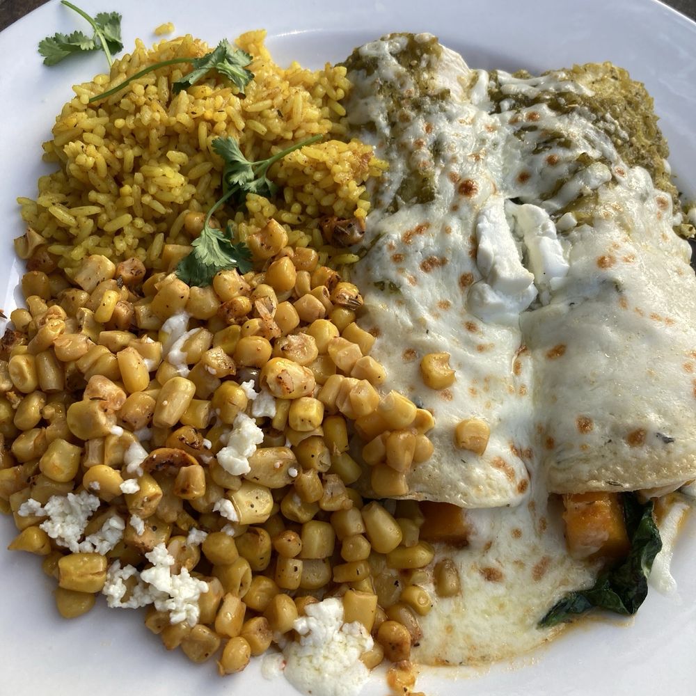 Table Mesa - Butternut Squash Enchiladas, Latin rice and Esquites - Latin American Near Me - Bentonville, Arkansas Table Mesa - Butternut Squash Enchiladas, Latin rice and Esquites - Latin American Near Me - Bentonville, Arkansas