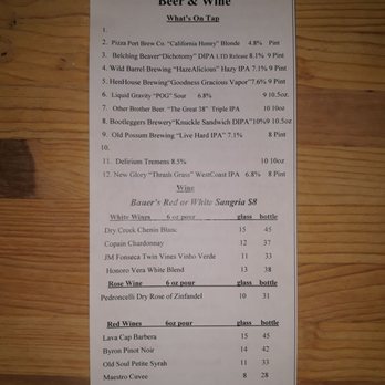 Bauer's By Sazon - Beer/wine list 1/14/2022 - Gastropubs Near Me - Modesto, California Bauer's By Sazon - Beer/wine list 1/14/2022 - Gastropubs Near Me - Modesto, California