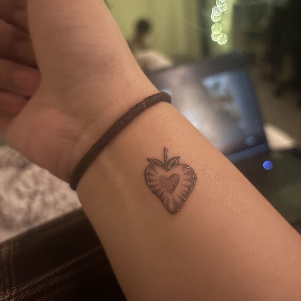 strawberry tattoo by cody :3 strawberry tattoo by cody :3