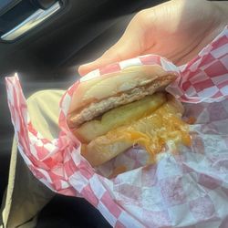 Java Hut - Pork sausage breakfast sandwich $6