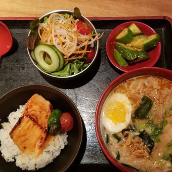 RAMEN-SAN - Lunch special with miso salmon - Ramen Near Me - Chicago, Illinois RAMEN-SAN - Lunch special with miso salmon - Ramen Near Me - Chicago, Illinois
