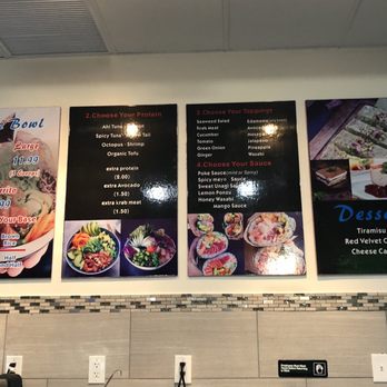Sailing Poke Bowl - Their menu on display - Poke Near Me - Tampa, Florida