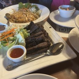BBQ beef, Pad Thai noodles, Tom Yum Ka seafood BBQ beef, Pad Thai noodles, Tom Yum Ka seafood
