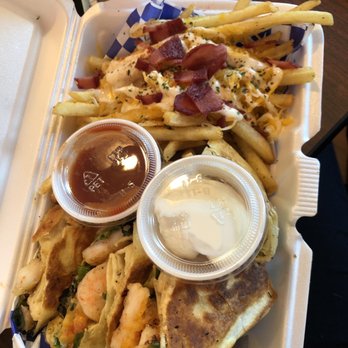 Pra Lees - Shrimp wrap with loaded French fries - Seafood Near Me - New Orleans, Louisiana Pra Lees - Shrimp wrap with loaded French fries - Seafood Near Me - New Orleans, Louisiana