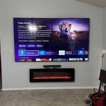 Affordable TV Pro - 4 TV's perfectly matched together into a video board heaven! Gotta love it! - Home Theatre Installation Near Me Affordable TV Pro - 4 TV's perfectly matched together into a video board heaven! Gotta love it! - Home Theatre Installation Near Me