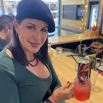 Eddie Burger + Bar - Peach Trashcan cocktail - Burgers Near Me - Banff, Alberta Eddie Burger + Bar - Peach Trashcan cocktail - Burgers Near Me - Banff, Alberta