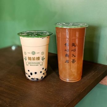 Hechalou - Taiwanese Milk Tea with boba & Lychee Signature Blend Black Tea with aloe - Bubble Tea Near Me - Lakewood, California