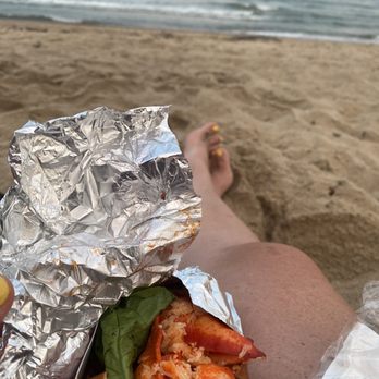 Gino's By The Beach - Lobster roll. The bun was perfect, with huge chunks of lobster. - American Near Me - Westerly, Rhode Island