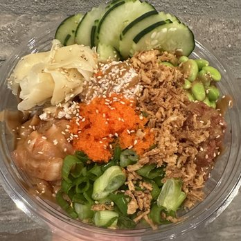 Poke Junction - Create Your Own Bowl Medium 2 Scoops  Salmon and spicy tuna - Sushi Bars Near Me - Palmdale, California