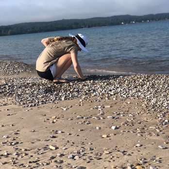 Petoskey State Park - My friend trying to look for petoskey stones - Beaches Near Me - Petoskey, Michigan