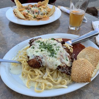 Rosine's Restaurant - Chicken Parmesan and Grilled Italian Sausage Caprese Pasta Dinner - American Near Me - Monterey, California