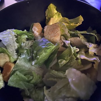 Glow Shots & Cocktails - The tiny salad with lettuce and croutons only - Dance Clubs Near Me - Tempe, Arizona